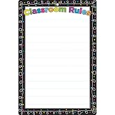 Ashley Productions ASH91051 Smart Poly&trade; Chart, Chalk Dots Loops Class Rules, Polypropylene (PP)/Steel, 13" x 19"