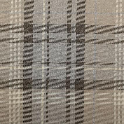 Soft Tartan Faux Wool Grey Large Check Classic Design Curtain