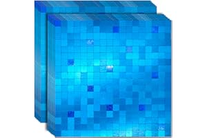 XUANINY 12-Piece Self-Adhesive Metal Backsplash, Peel and Stick Tile for Kitchen Brushed Aluminium Surface backsplash(Blue Brushed)
