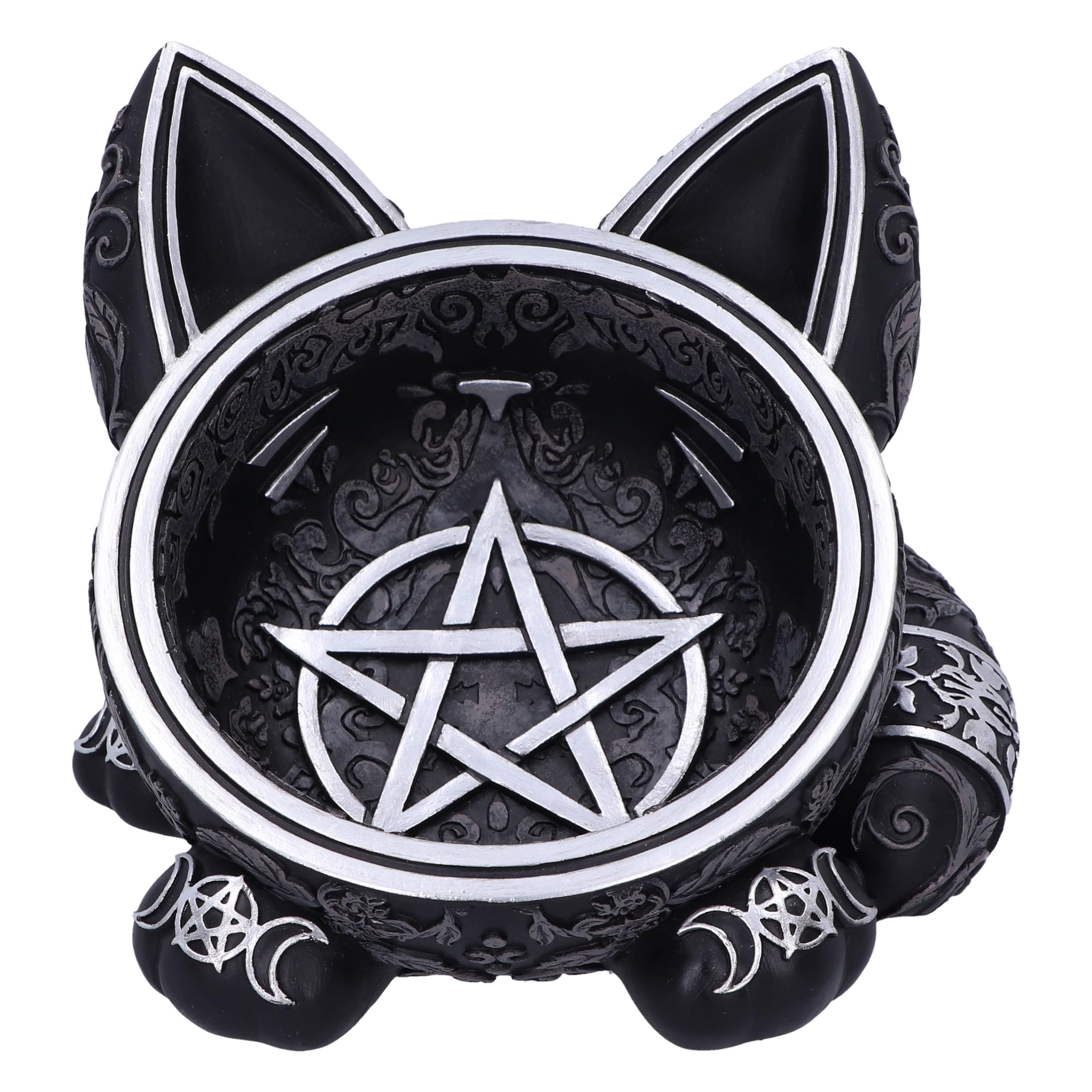 Nemesis Now Black Cat Magic Tray 16cm, Resin, Black, Black Cat Magic Trinket Bowl, Gothic Décor, Cast in the Finest Resin, Expertly Hand-Painted
