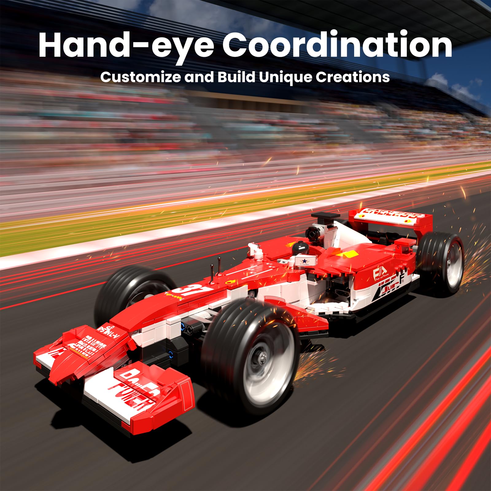 Mould King 10035 Formel 1 Rennwagen Klemmbausteine Super Sportwagen Bausteine Speed Champion Rennauto Modellauto Ausstellungsmodell Für Fans Erwachsene (1603 Teile) 5