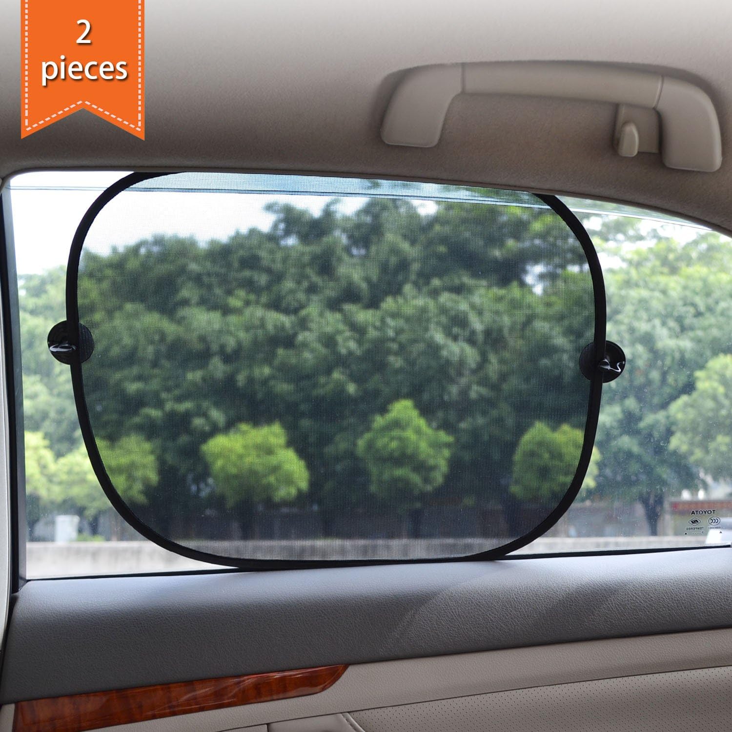 WANPOOL Sun Shade Shield Sunlight Blocker for Car Side and Rear Windows - Protect Your Children From Sun and UV Rays - 3 Pieces - Image 3
