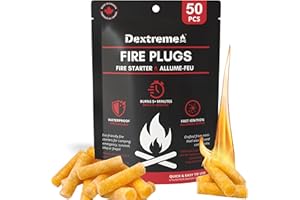 Dextreme Fire Plugs Waterproof Fire Starter for Campfires, Emergencies, Survival, Fire Pits, Grills | 5+ Minute Burn | All Natural | Made in North America