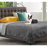 WESBRAD 100% Leak Proof, Waterproof, Totally Pee Proof, EZ-Wash, Durable, 3 Layer Blanket (60"x50" Slate Grey/Cool Grey) Adults, Pets, Dogs, Cats, Cozy Soft