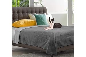WESBRAD 100% Leak Proof, Waterproof, Totally Pee Proof, EZ-Wash, Durable, 3 Layer Blanket (Slate Grey/Cool Grey, Large 80"x60") Adults, Pets, Dogs, Cats, Cozy Soft
