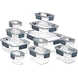 Amazon Basics Tritan 22 Piece Locking Food Storage Container Set of 11 Containers with Lids, Clear