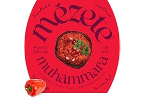Mezete Nut-Free Dip | No Added Oils | Free from Preservatives & Additives | Muhammara Gourmet Dip | Thick and Creamy Healthy Snacks | Great for Chips, Pita Bread & More | Non-GMO | 180g