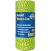 HONGDA #18 Bonded Braided Nylon Mason Line, 500 FT | #18 Bonded Braided Nylon Mason Line, 500 FT for Masonry, Construction, Gardening and DIY Layout Tasks.