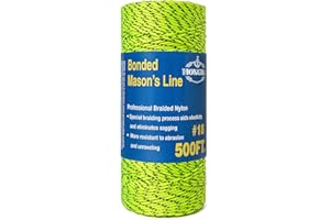 HONGDA Professional Masonry String Lines, 500 Feet #18 Bonded Braided Nylon Mason Line, Durable and Versatile String for Masonry, Construction, Gardening, and DIY Projects
