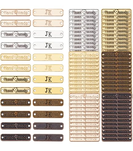 50 Pcs Vitage Handmade Labels Metal Letter Printed Antique