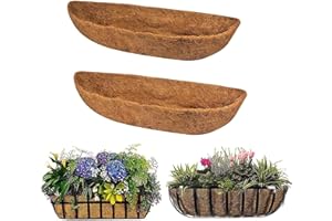 EROCK 2PCS Coco Liner Trough Coco Liner for Planters, 24/30/36/48 inch Half Moon Shape Trough Coco Coir Coconut Fiber Replacement Liner for Window Box, Wall Trough Planter (36inch-2pcs)