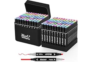 KJSHUANGTANG Alcohol Markers, 100 Colors Dual Tip Art markers, Drawing Markers, Coloring Marker for Kids Sketching Adult Coloring