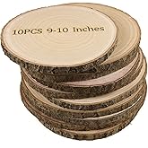 GRCEOY Large Wood Slices for Centerpieces 10 Pack 9-10 inches Rustic Wedding Centerpieces Table Decorations Natural Wood Rounds for Crafts Decor Wooden Circles Discs