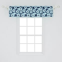 Ambesonne Aloha Window Valance, Hibiscus Hawaiian