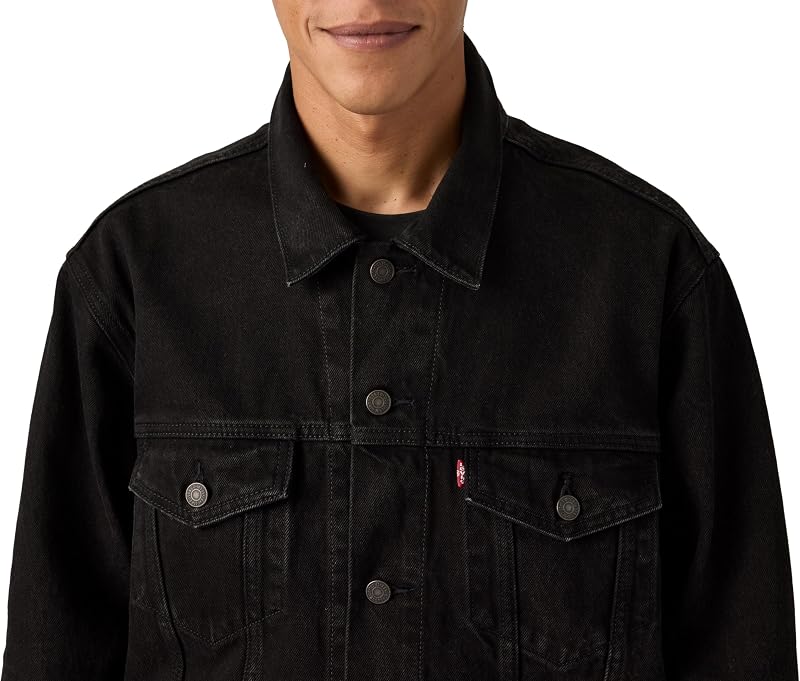 Casaco de ganga masculino, corte descontraído, estilo Trucker (1 unidade), M — foto 4 de 6