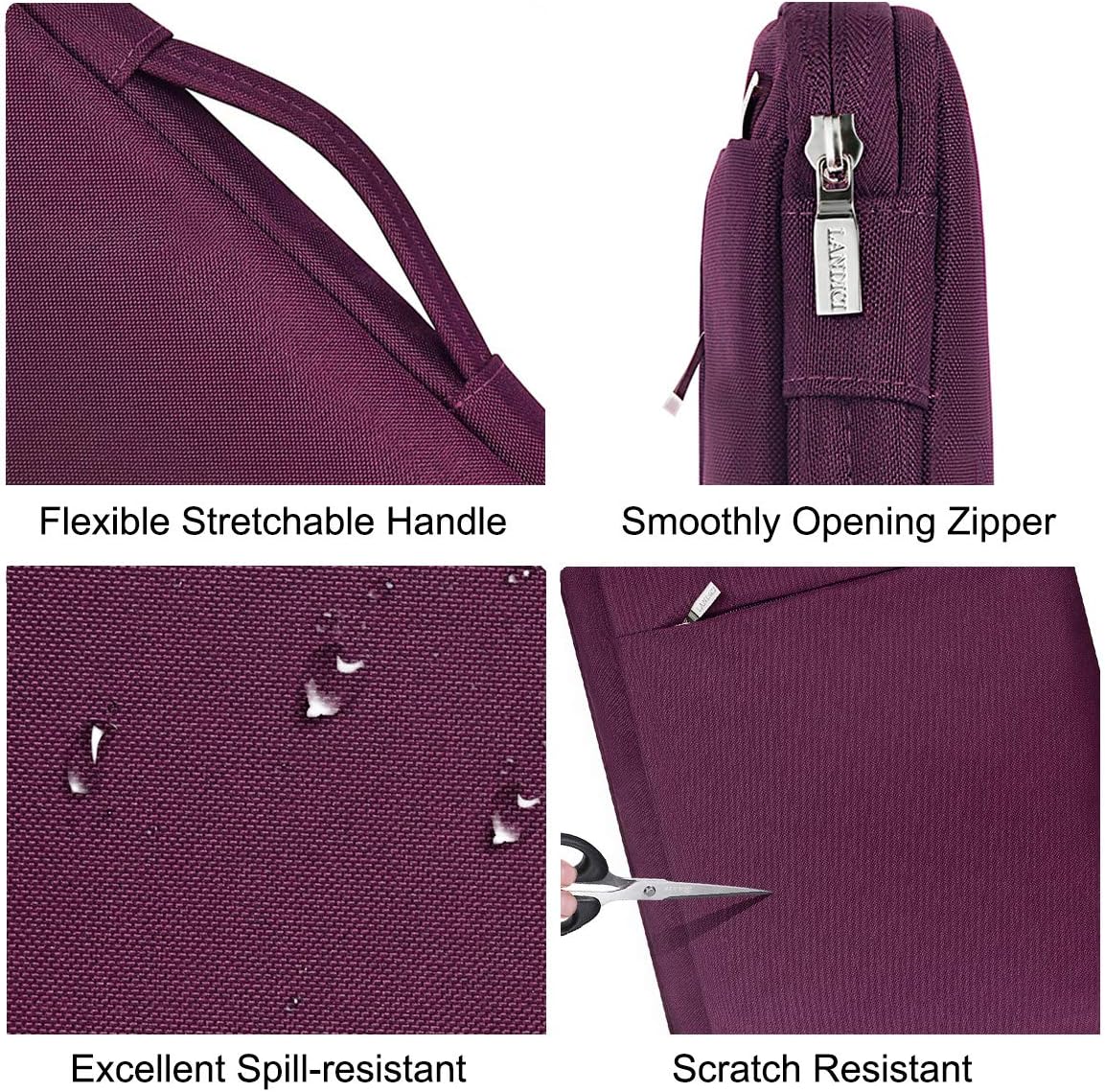 Landici 360 Protective Laptop Case Sleeve 14 15.6 Inch,Waterproof Computer Bag Cover Compatible with 16" MacBook Pro,15 Surface Book 3,HP Chromebook 14/Pavilion,Samsung Acer Chromebook 15.6 -Purple: Electronics