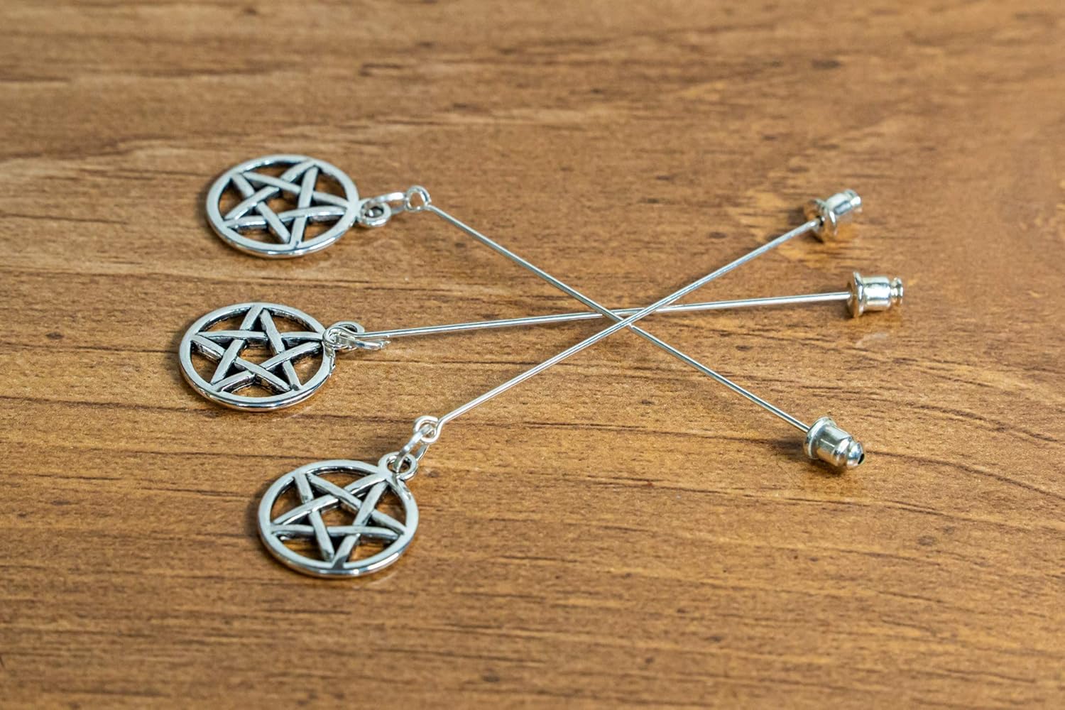 Silver Pentagram Voodoo Pins (3) by Everyone's Secret Spirit Amazon