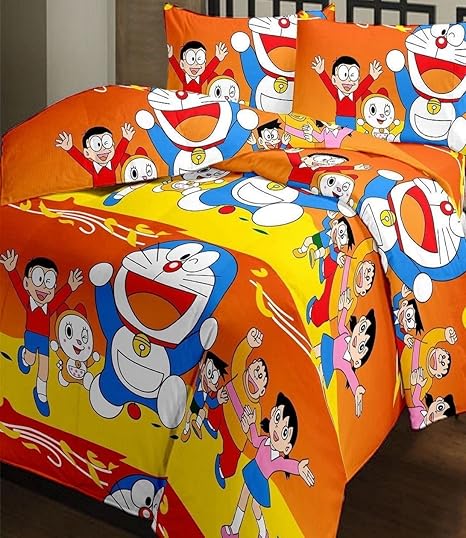 Amazon Co Jp Pursho Purshoドラえもんsingle Bedsheet Cotton Bedsheets ベッドシートkids Doremon Bedsheet Singleシングルマルチカラー ホーム キッチン