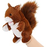 Animal Hand Puppets 11 Inch Sea Turtle Plush Dinosaur Animals Hand Puppet Toys Role-Play Toy Puppets for Kids Storytelling Imaginative Pretend Play Teaching Preschool(Squirrel)