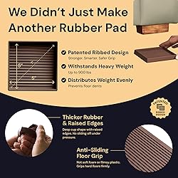CasterMaster Non-Slip Furniture Pads Square Rubber