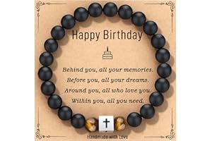 AryaHozel Cross Bracelet for Men - Cool 10th 13th 16th 18th 21st 30th 40th 50th 60th 70th 80th Birthday Gifts for Him, Husband, Dad, Son, Grandson, Brother...