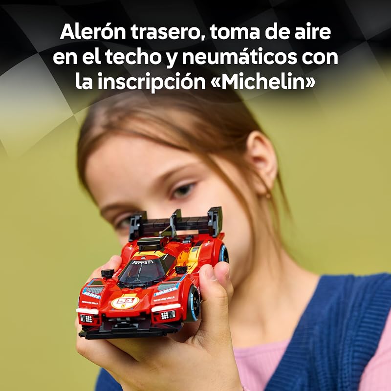 Speed Champions Ferrari 499P Coche de Carreras de Juguete - Kit de Maquetas con Minifigura de Piloto Coleccionable - Merchandising Deportivo - Regalo para Niños de 9+ Años y Fans - 77261 — foto 4 de 8