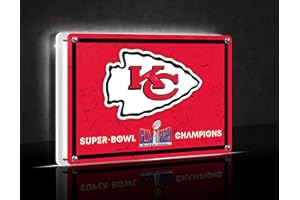 Team Sports America NFL Kansas City Chiefs Superbowl 58 Championship LED Sign | Free-Standing Desk Night Light | Made in the USA | Football Fan Décor for Office, Living, Game or Bedroom