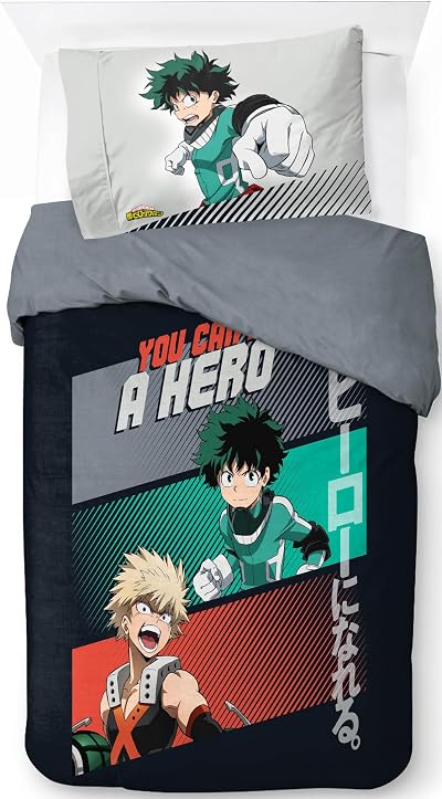 Jay Franco My Hero Academia Single Duvet Cover Set 100% Cotton
