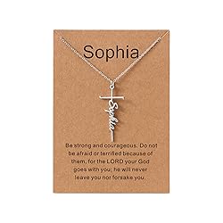 Lcherry Sophia Name Cross Necklace Personalized