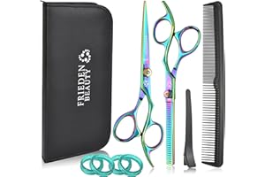 FRIEDEN BEAUTY® 7" Professional Hair Cutting Scissors & Thinning Shears Set – Stainless Steel, Adjustable Screw, Barber & Hom