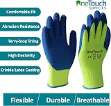 A406 6 Pairs Thermal Work Gloves Large/9 Latex Rubber Gardening Building Safety view 5