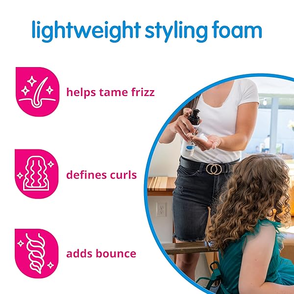 SO COZY KIDS SENSITIVE STYLING FOAM – SENSITIVE FOAM FOR KIDS W/STRAIGHT OR CURLY HAIR – GENTLE NATURAL HOLD STYLER, ROSEMARY (6 FL OZ)