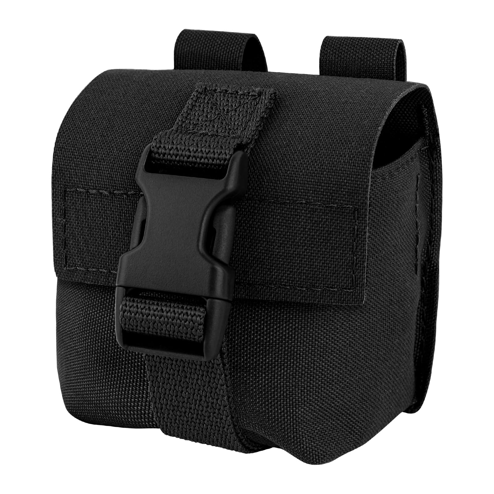 Tactical Single Frag Grenade Pouch, MOLLE Small Handy EDC Glove Pouch (Black)