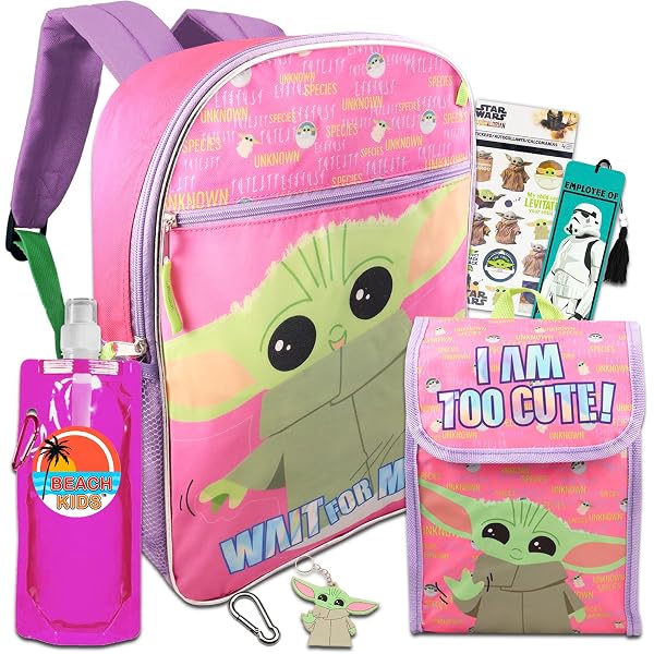 Star Wars Baby Yoda (The Mandalorian) Kids Backpack - School Rucksack With Adjustable Straps, 36cm Height