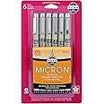 Sakura Pigma 50038 Micron Blister Card Ink Pen Set, Black, 05 6CT