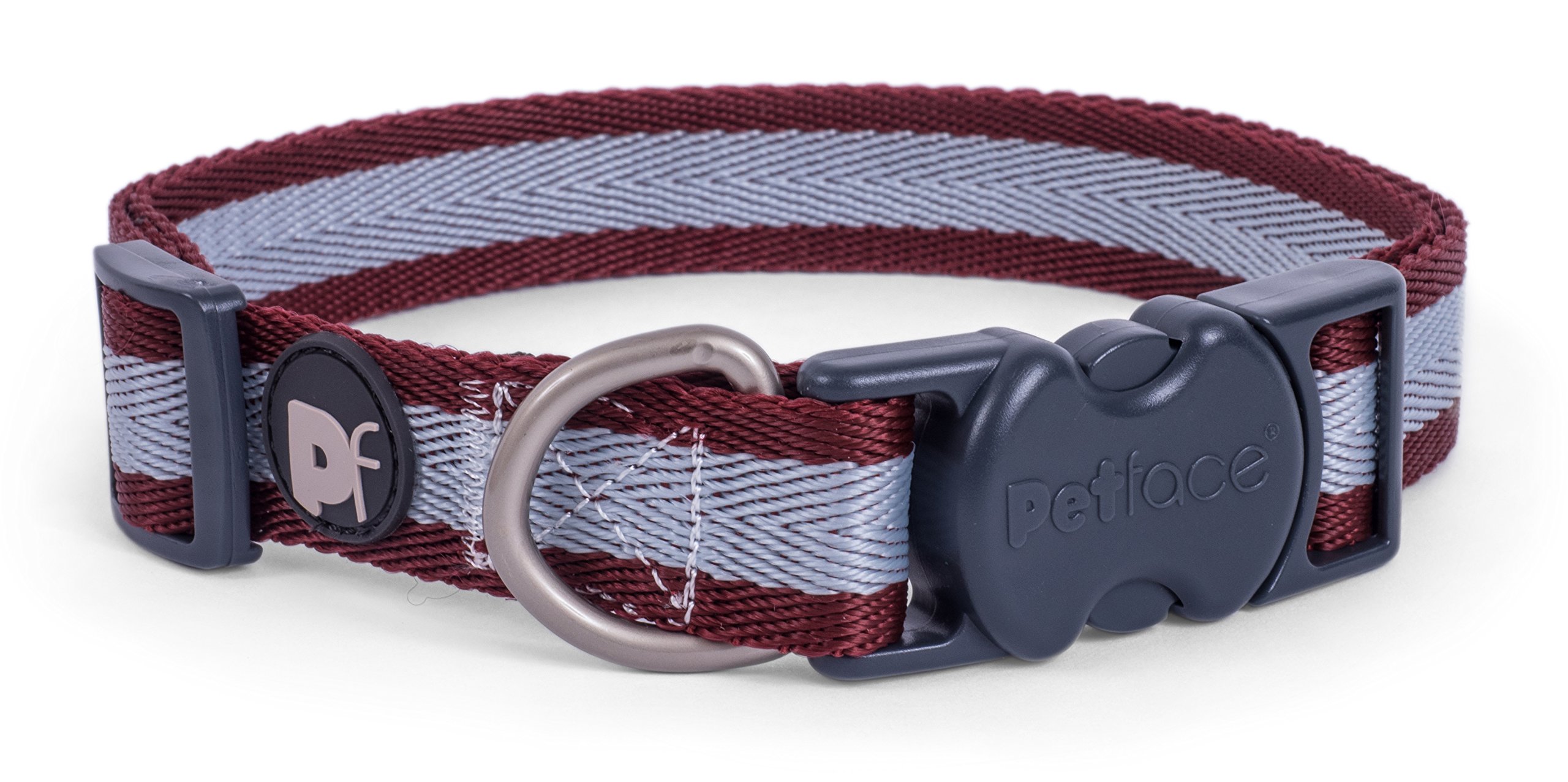 Petface Ox Blood Stripe Pattern Dog Collar, X-Small