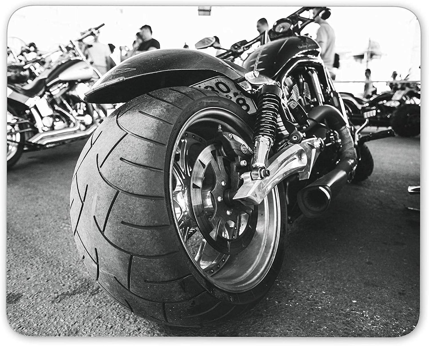 Destination Vinyl Ltd American Motorcycle Mouse Mat Pad - Bike Motorbike Wide USA Computer #12429, Multicolor, 23.5cm x 19.6cm x 5mm