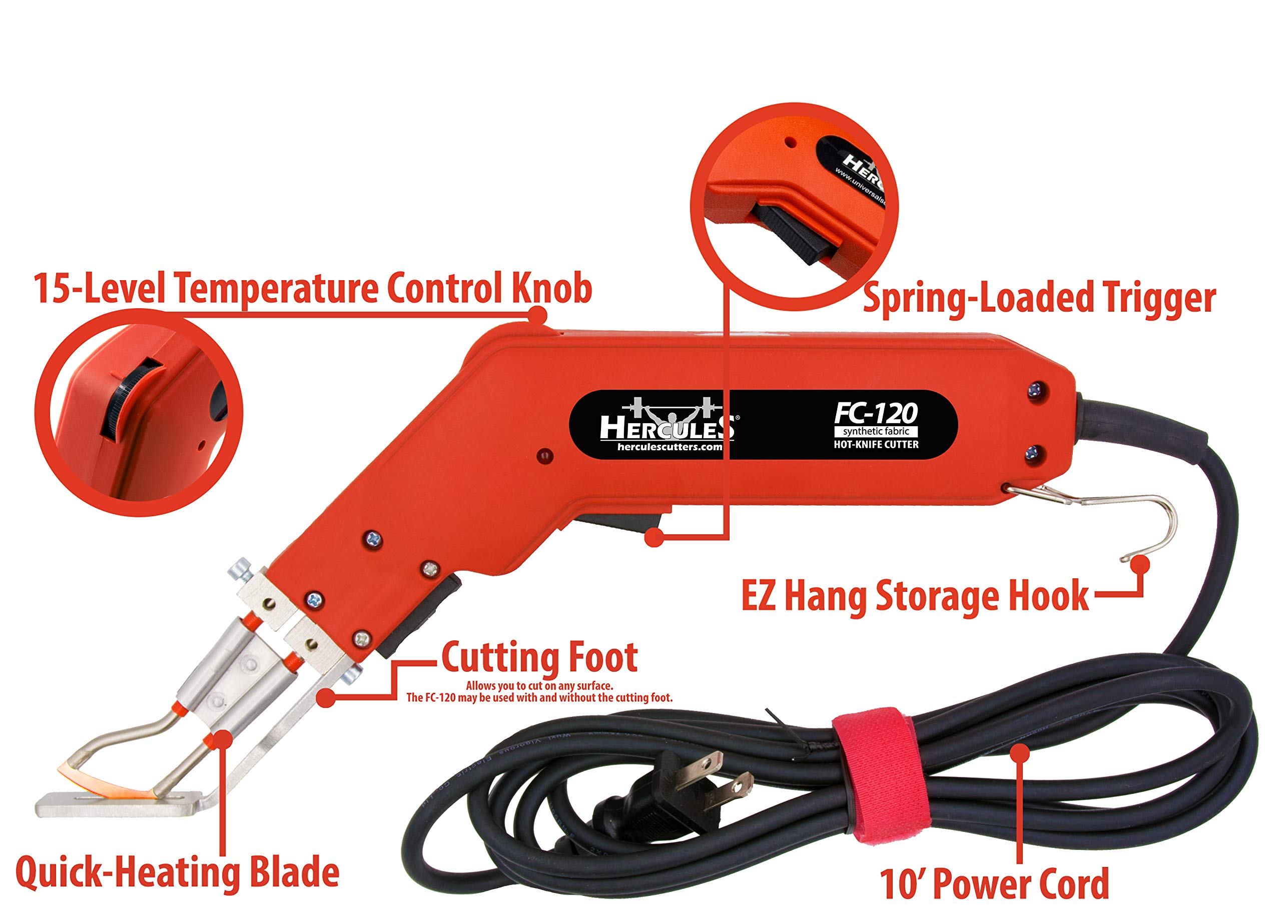 Hercules 120Watt Hot Knife Fabric Cutter and Heat Sealer Model FC