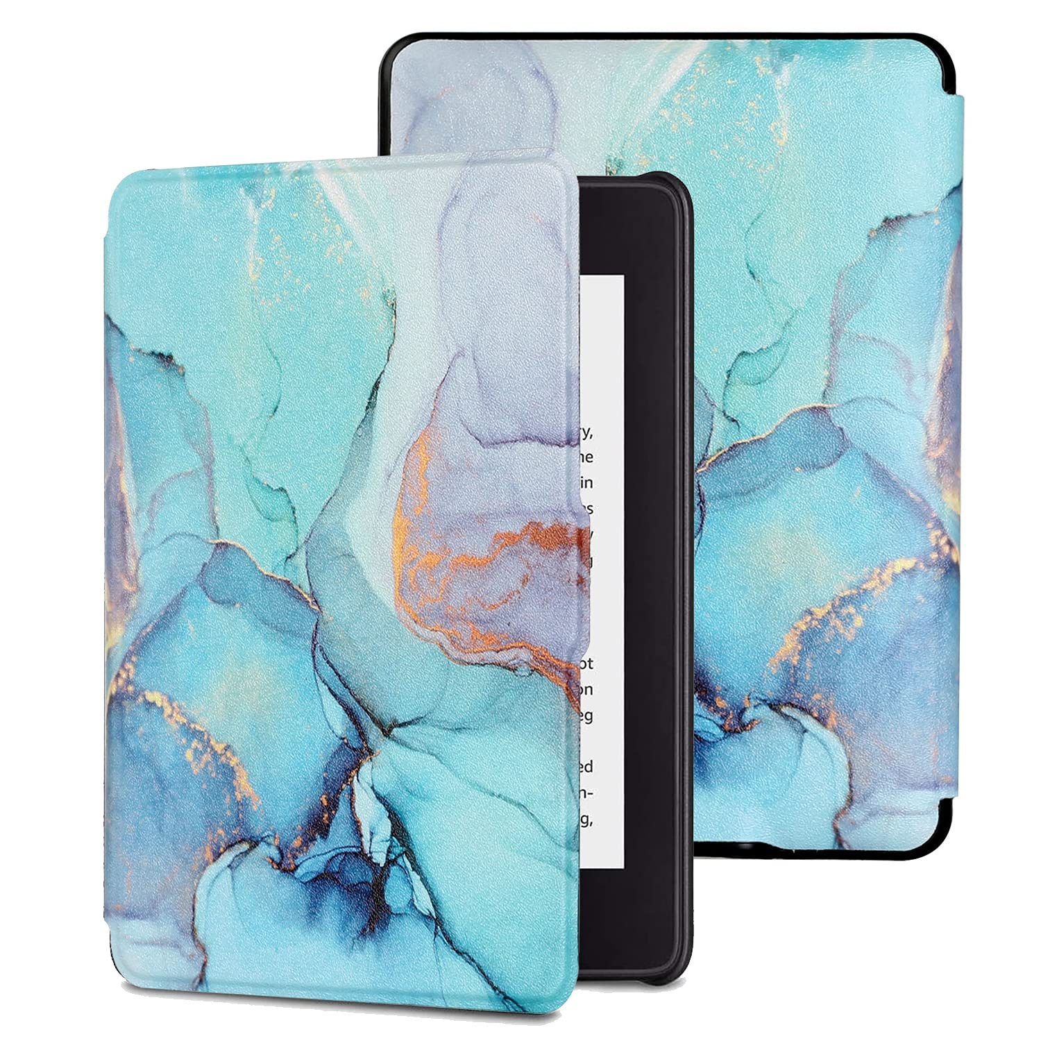 MOKASE Case Compatible with 6" Kindle Paperwhite (Fits 2012,2013,2015,2016 Version), Model NO: EY21 / DP75SDI, PU Leather Hard Case Protective Case Cover with Smart Wake/Sleep Funtion, Green Marble