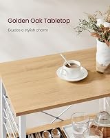 VASAGLE Kitchen Shelf on Wheels 3-Tier Trolley Golden Oak White KKS060Y09 view 5