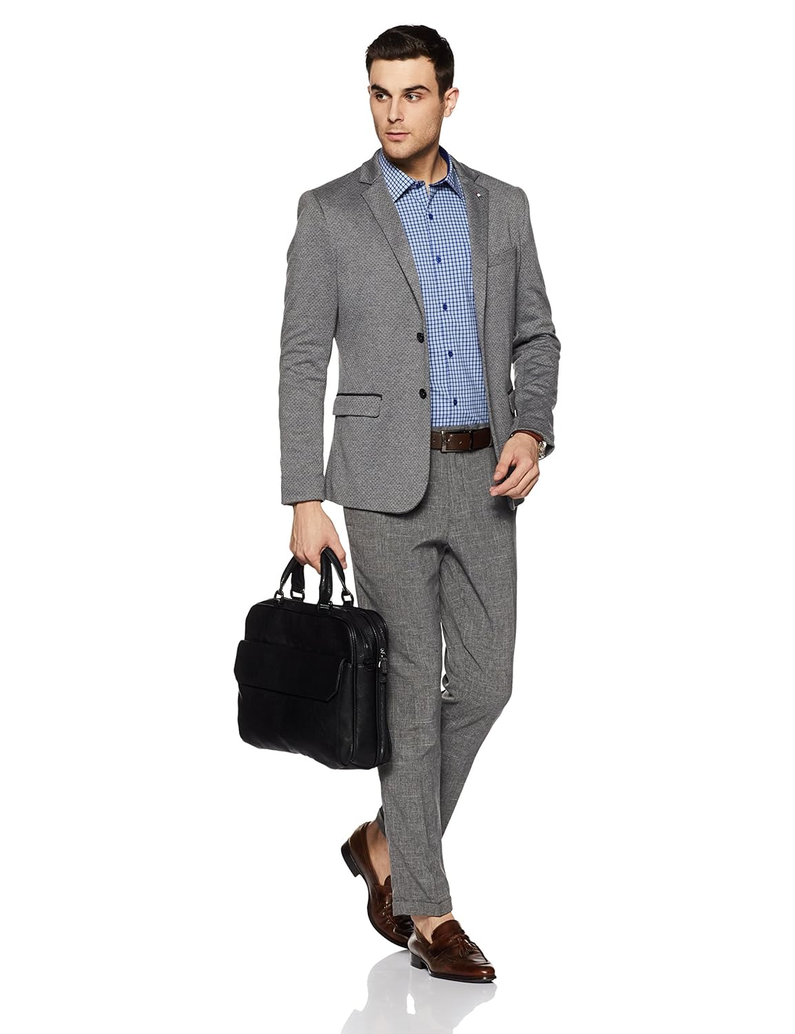 diverse men's checkered regular fit formal shirt