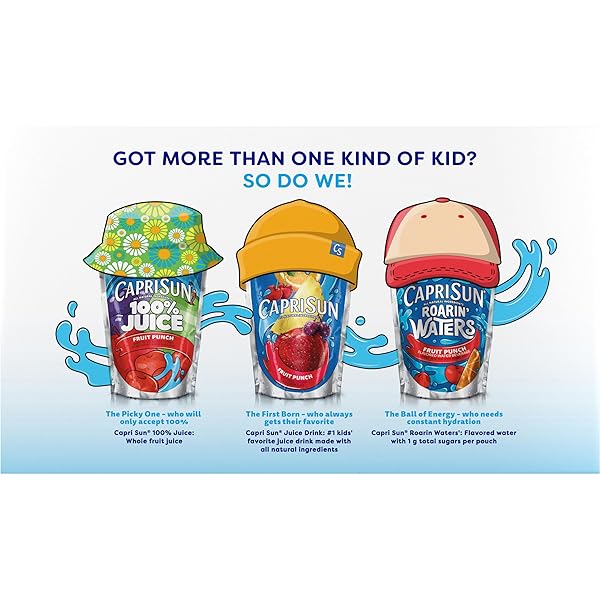 CAPRI SUN ROARIN’ WATERS STRAWBERRY KIWI FLAVORED WITH OTHER NATURAL FLAVOR WATER BEVERAGE, 10 CT BOX, 6 FL OZ DRINK POUCHES