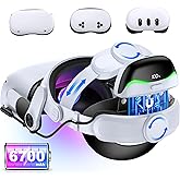 KawayeReal Battery Head Strap for Meta Quest 3/Quest 3S/Quest 2, with Magnetic Hot-Swappable & Detachable 6700mAh Battery Pack, Extends 2–3H Playtime, Comfortable VR Headset Strap for Oculus - MQ4000