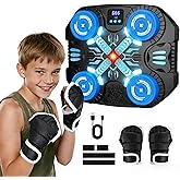 faentwc Boxing Machine with Music for Kids Sports Toy-3 Game Modes & 14 Levels, 4 5 6 7 8 9 10 Year Old Boy Girl Toys Birthday Gifts, Wall Mounted Bluetooth Punching Target with Scoring & Gloves