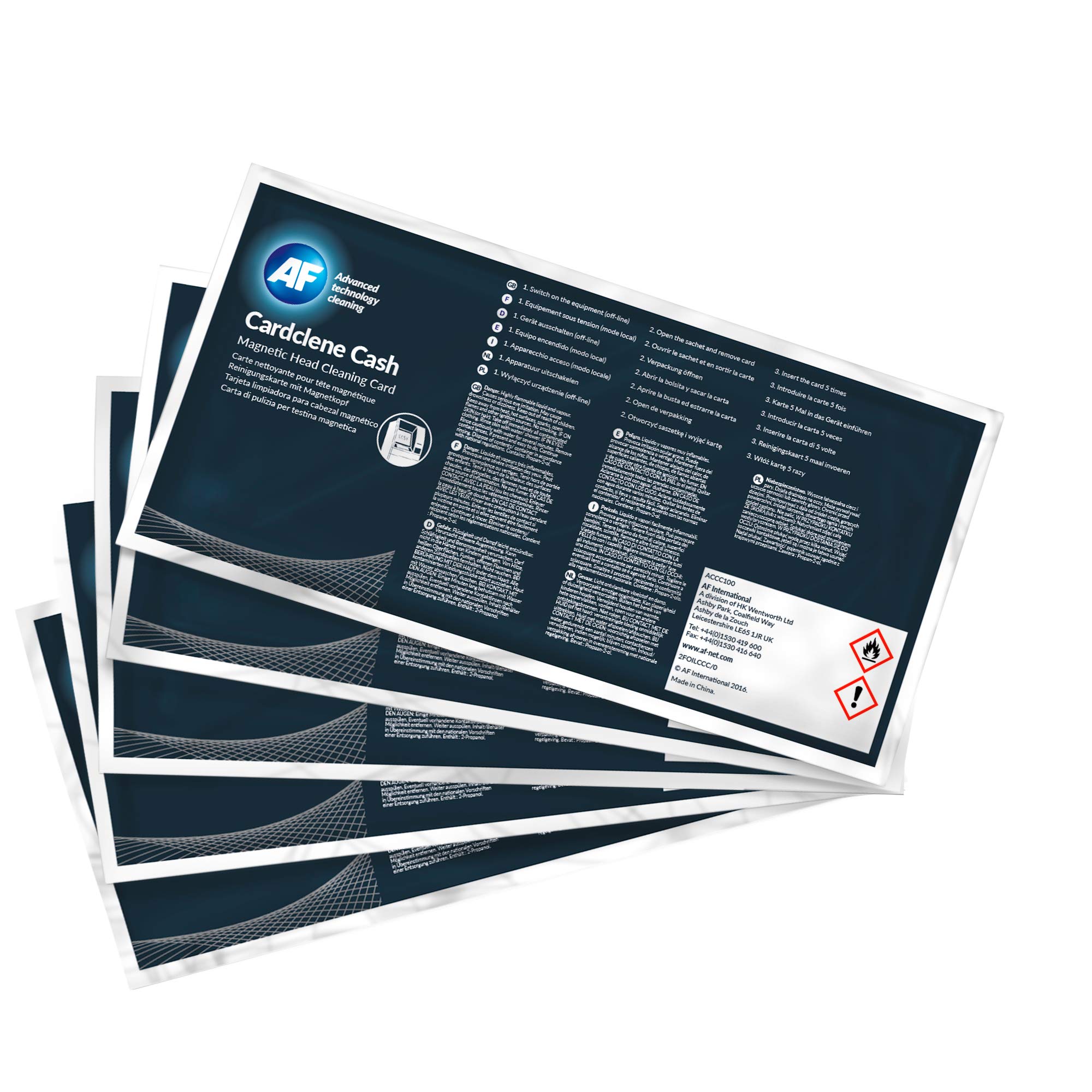 AF AF Cardclene Cash - Magnetic Head Cleaning Card For ATM's, CCC100