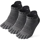 VWELL Toe Socks for Men/Women, COOLMAX Five Finger Socks, High Performance Athletic Toe Socks No Show (3Pairs)