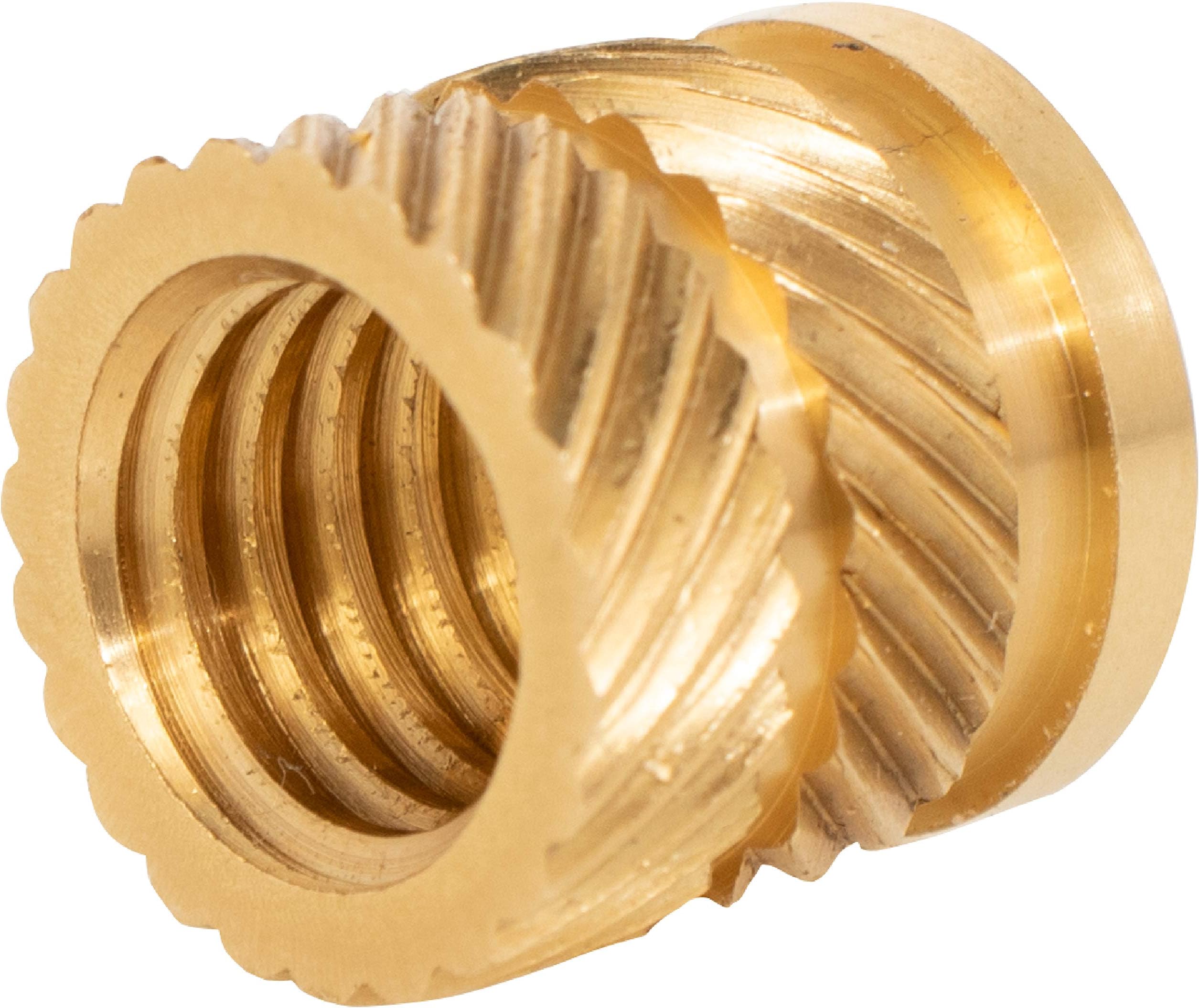 Pressure Fit Brass Threaded Inserts 3/8 inch by 16 tpi Internal Threads with Opposing Angle Outside Grooves Ideal For…