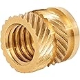 Savannah Pressure Fit Brass Threaded Inserts 3/8 inch by 16 tpi Internal with Opposing Angle Outside Grooves Pack of 10