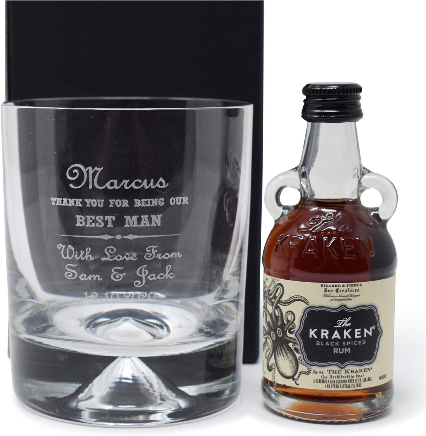 Engraved/Personalised *Best Man Script Design* Dimple Glass Tumbler