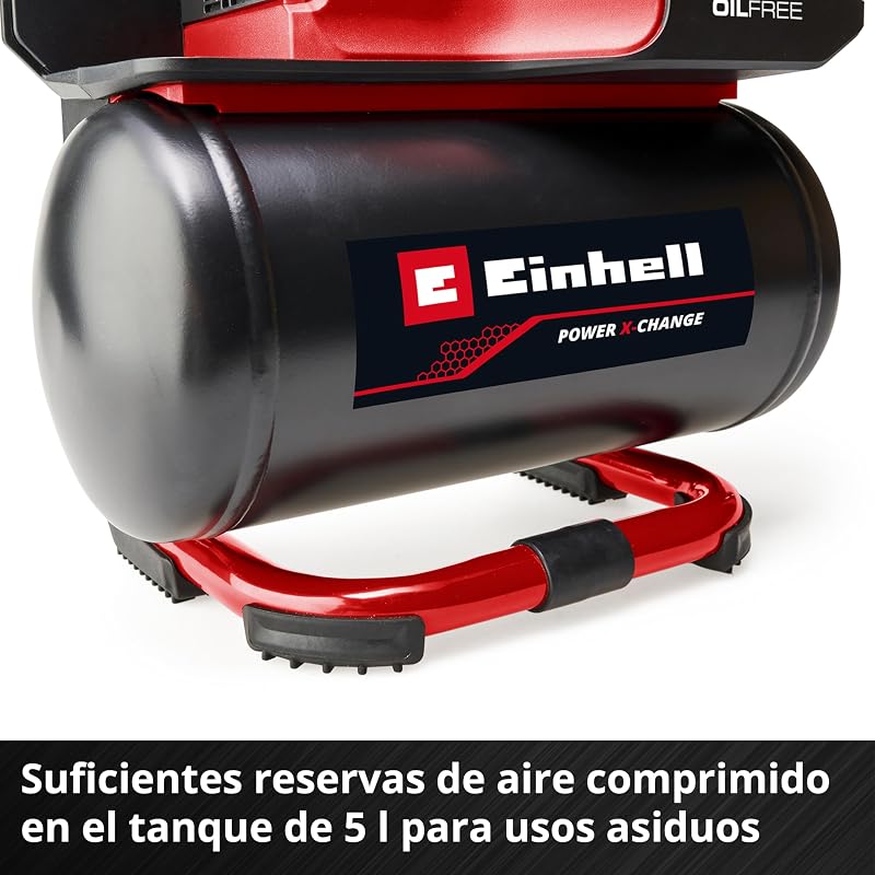 Compressor sem fio TE-AC 18/75 Li OF-Solo Power X-Change (18 V, máx. 8 bar, tanque de 5 l, potência de sucção de 75 l/min, 2 manômetros, isento de óleo, sem bateria)